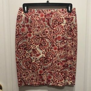 Loft floral print pencil skirt